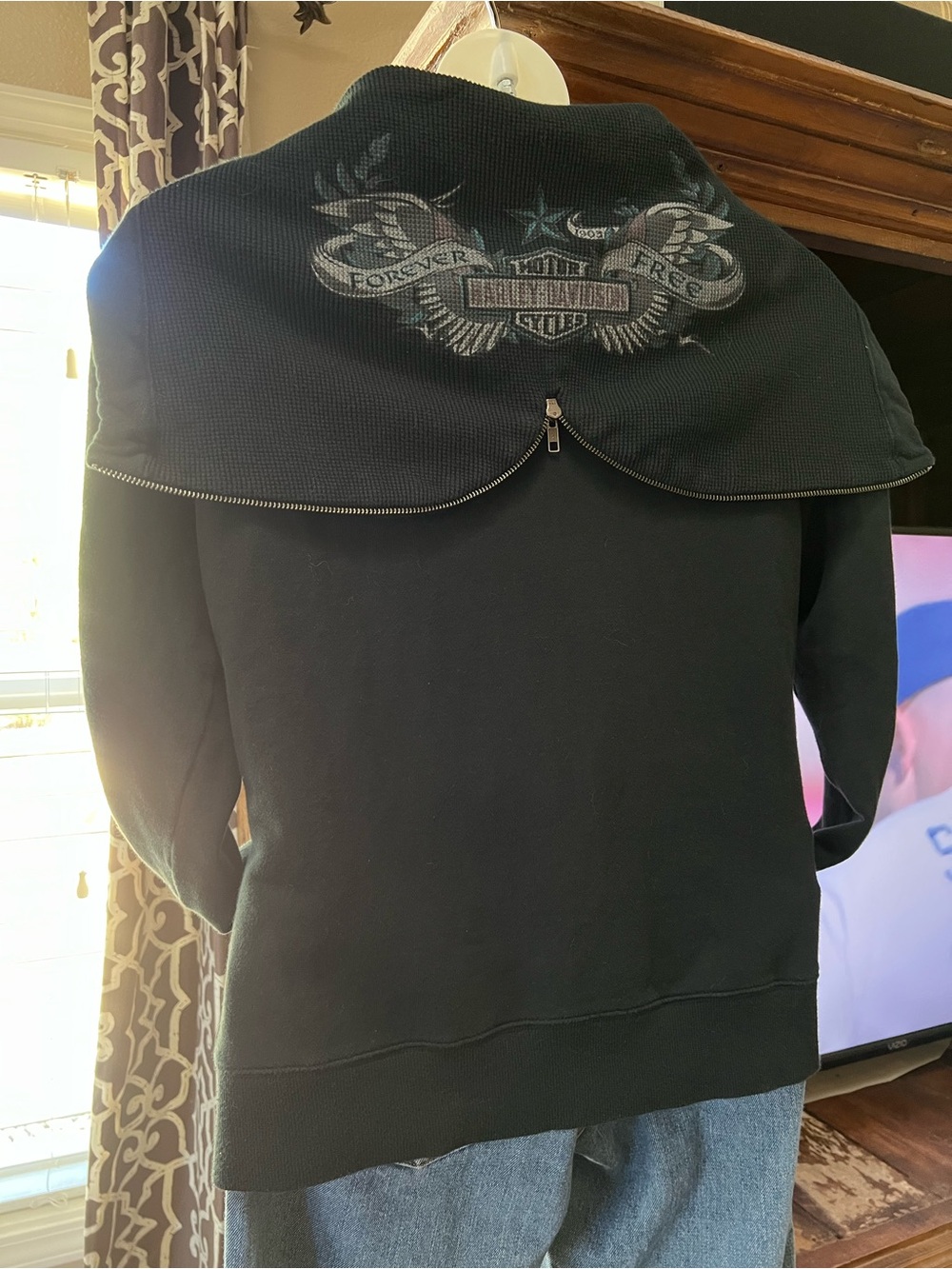Vintage 2000’s Harley Davidson Sailor Collar Neck Full Zip Hoodie Women’s Large
